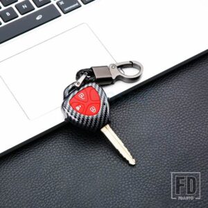 トヨタ カーボン ABS キーケースリモートシェル FOB カバー カローラヤリスカムリ RAV4 - Type C Red