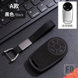 2021 新スエードレザー + TPU キーカバー GMW ORA HAVAL H6 M6 R2 良い猫 3ボタンリモートホルダーキーホルダーアクセサリー - Black
