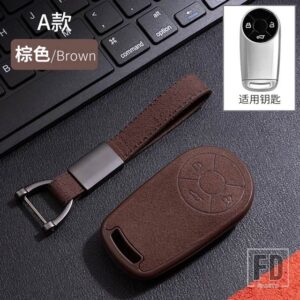 2021 新スエードレザー + TPU キーカバー GMW ORA HAVAL H6 M6 R2 良い猫 3ボタンリモートホルダーキーホルダーアクセサリー - Brown
