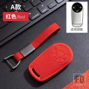 2021 新スエードレザー + TPU キーカバー GMW ORA HAVAL H6 M6 R2 良い猫 3ボタンリモートホルダーキーホルダーアクセサリー - Red
