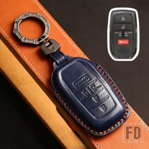 トヨタ 5 6 ボタン手作り革キー FOB ケースカバー シエナ 2021 2022 キーホルダーカーアクセサリー - 5 Buttons Blue A