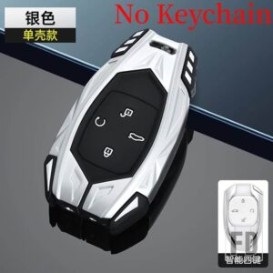 合金リモートキーケースカバーシェル TRUMPCHI GAC 2021 EMPOW J11 J12 J13 J14 J15 GS8 2023 プロテクターカーアクセサリー - silver-shell