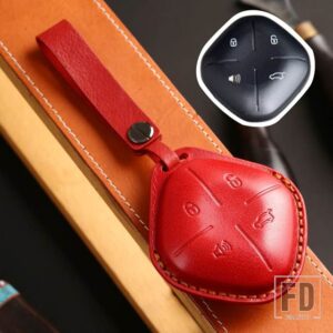 JETOUR X-1 プラス 2022 革キー FOB ケースカバーキーチェーンカーアクセサリー - Red