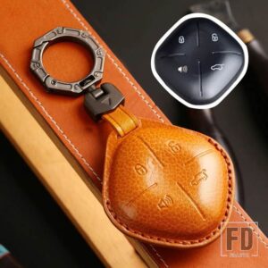 JETOUR X-1 プラス 2022 革キー FOB ケースカバーキーチェーンカーアクセサリー - Brown A