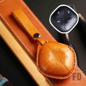 JETOUR X-1 プラス 2022 革キー FOB ケースカバーキーチェーンカーアクセサリー - Brown
