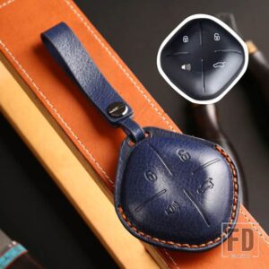 JETOUR X-1 プラス 2022 革キー FOB ケースカバーキーチェーンカーアクセサリー - Blue