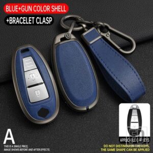 スズキ 金属 + TPU キーカバーケースバッグ バレーノエルティガ CIAZ イグニスキザシスイフト SX4 S-クロス VITARS プロテクターキーホルダー - Grey Blue