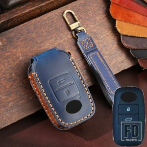 トヨタ ダイハツ 2 3ボタン革キーカバーケーススキンシェルホルダー RAIZE ロッキー FOB キーホルダーアクセサリー - 3 Buttons Blue
