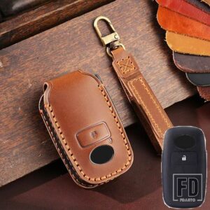 トヨタ ダイハツ 2 3ボタン革キーカバーケーススキンシェルホルダー RAIZE ロッキー FOB キーホルダーアクセサリー - 2 Buttons Brown