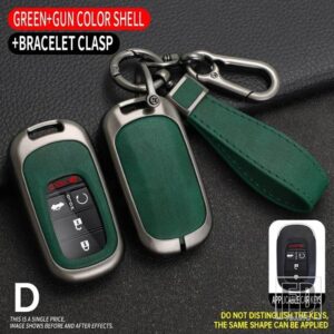 ホンダ シビックアコード HR-V CR-V CRV 2022 2023 5ボタン自動シェル FOB ホルダー合金キーケースカバーキーホルダーアクセサリー - Grey Green