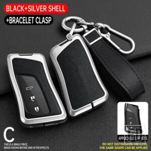 レクサス 合金リモートキーケースカバー NX ES UX US RC LX GX は RX 200 250H 350H LS 450H 260H 300H UX200 キーフォブ - Silver black