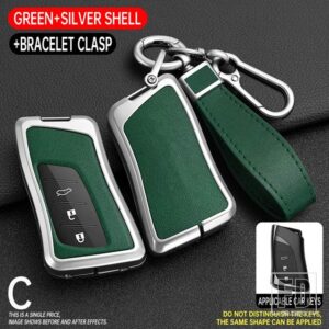 レクサス 合金リモートキーケースカバー NX ES UX US RC LX GX は RX 200 250H 350H LS 450H 260H 300H UX200 キーフォブ - Silver Green