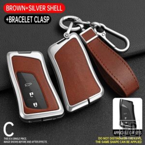 レクサス 合金リモートキーケースカバー NX ES UX US RC LX GX は RX 200 250H 350H LS 450H 260H 300H UX200 キーフォブ - Silver Brown