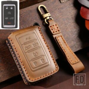 ジープ 3/5/6 ボタン革キーケーススマートリモートキーカバーグランドチェロキーワゴニア 2021 2022 アクセサリー - 6 Btn Brown