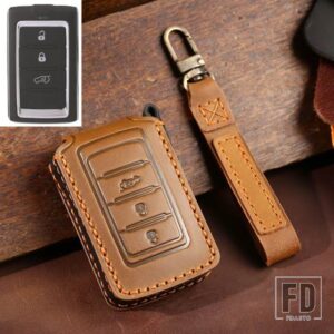 ジープ 3/5/6 ボタン革キーケーススマートリモートキーカバーグランドチェロキーワゴニア 2021 2022 アクセサリー - 3 Btn Brown