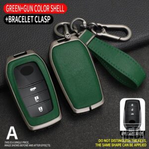 トヨタ 合金 + TPU キーケースカバーシェル 86 アルファードヴェルファイアプレビア RAV4 ハイラックスフォーチュナーランドクルーザー INNOVA - Grey Green