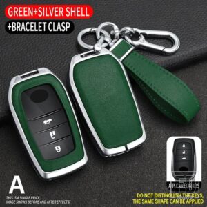 トヨタ 合金 + TPU キーケースカバーシェル 86 アルファードヴェルファイアプレビア RAV4 ハイラックスフォーチュナーランドクルーザー INNOVA - Silver Green