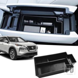日産 ローグ 2021-24 2025 センターコンソールオーガナイザー アームレスト収納ボックストレイ セカンダリーカーストレージアクセサリー