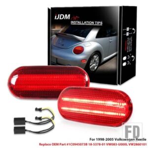 VW ビートル用 レッド リアフェンダー サイドマーカーランプ レッド ドライビングライト/パーキングライトリアサイドマーカーライト