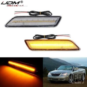 クライスラー セブリング セダン コンバーチブル用 アンバー フロントバンパー サイドマーカー LED ライト ランプ ウィンカーライト/クリアラン