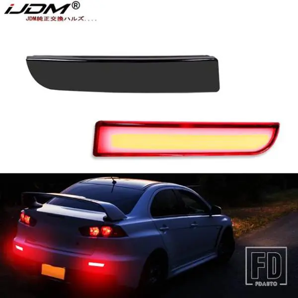 車のリアバンパーリフレクターライト に適合するランサー に適合するエボリューションX に適合するアウトランダー に適合するスポーツ リアテールライト 用 の三菱 ランサー 用のEVO エボリューション 用のアウトランダー 用のスポーツ 2008-2014 2x リア LEDリア バンパー ... 車のテールライト 用の三菱 ランサー 用のEVO エボリューション 用のアウトランダー 用のスポーツ 2008-2014 2x リア