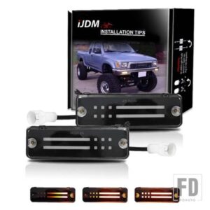 トヨタ 1984-1989年式 4RUNNER＆1984-1988年式 ピックアップ用2個 セット ホワイトDRL/パーキングライト フロントアンバーウィンカーライトアセ