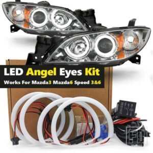 マツダ 3 6 MAZDA3 BK 2003-2009 6 MPS 2002-2008 用 4個 超高輝度コットンエンジェルアイキット ハローリング DRL