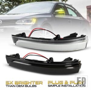 JETTA 6 GLI HYBRID VENTO PASSAT B7 SCIROCCO EOS FUSCA BEETLE ミラーインジケーター シーケンシャル用 2個 LED ダイナミックウィンカーラン