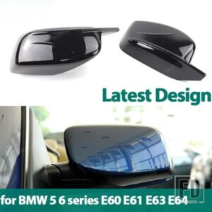 BMW 5シリーズ E60 E61 E63 E64 2004-2008 520I 525I 528I 530I用 Mスタイル サイドミラーカバーキャップ カーボンパターン ブラック