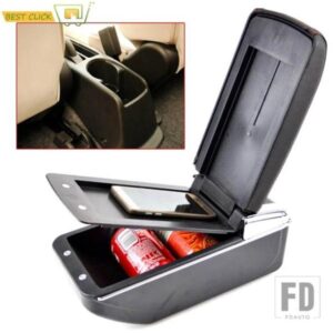 ホンダ 車二層収納ボックスセンターコンソール革アームレストカップホルダー フィットジャズ 2002-2008 ハッチバック 37773