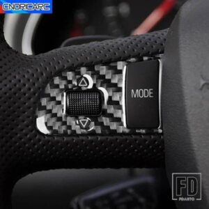 アウディ Q7 2007-2015 コンソールのステアリングホイールボタンフレームステッカーカーボンデカールインテリアアクセサリー装飾トリム
