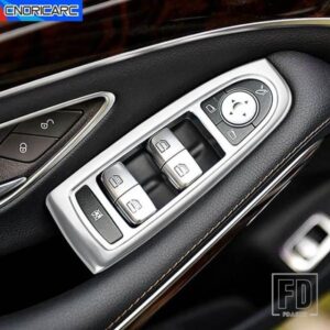 メルセデスベンツ ドア窓リフトガラスパネルフレーム Sクラス W222 2014-2020 カーボンパターントリムインテリアカーアクセサリーステッカー