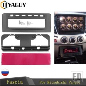 三菱 フェイシア パジェロスポーツトライトン L200 MORNITOR MID ラジオ DVD ミドルステレオパネルダッシュ取付設置トリムキット
