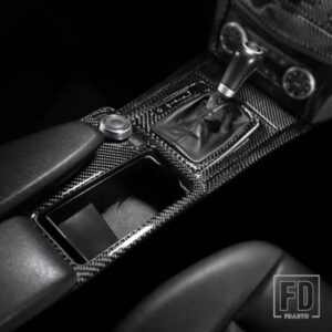 メルセデスベンツ カーボンセンターコンソールギアシフトパネルカバートリム 6個 Cクラス W204 2007-2013 ウォーターカップフレーム装飾