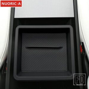 テスラ アームレスト収納ボックス装飾カバートリムモデル 3 2023 2024 インテリアアクセサリー黒プラスチック