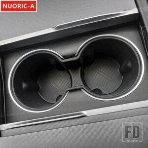 テスラ センターコンソール水カップホルダーカバートリムモデル 3 2023 2024 インテリアアクセサリー黒シリコーン