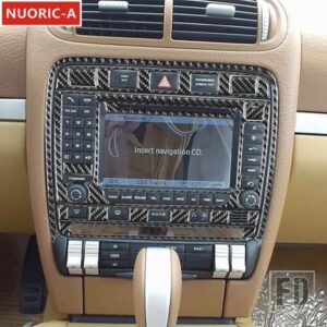 ポルシェ カーボンセンターコンソールナビゲーションフレーム装飾カバートリムカイエン 2003-2010 インテリア ACCESSORIE