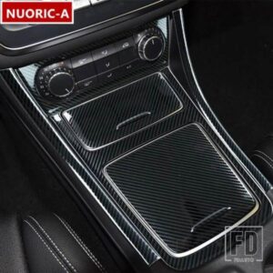 メルセデスベンツ カーボンスタイルセンターコンソールフレームギアシフト水カップパネルカバートリム CLA C117 GLA X156 Aクラス