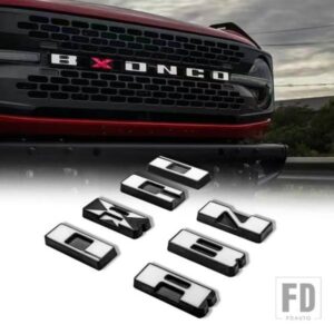 フォード フロントグリルエンブレム文字装飾カバーブロンコ 2021 車ヘッド ABS 文字バッジライト付き 2022 ブロンコ