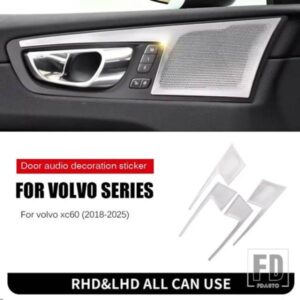 ボルボ 2018-2024 2025 XC60 スピーカー装飾ドアオーディオカバーカバーホーンフレームカーアクセサリー