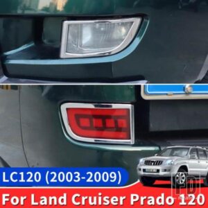 トヨタ 2003-2009 ランドクルーザープラド 120 フロントとリアフォグランプ装飾フレーム LC120 サイドライト