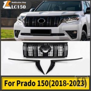 トヨタ ランドクルーザープラド 150 グリル LC150 2014-2023 グリルハイライトストリップ前面装飾アクセサリー