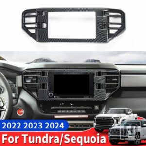 トヨタ 2022 2023 2024 タンドラセコイアセンターコンソールナビゲーションパネル繊維パターンステッカー室内装飾アクセサリー