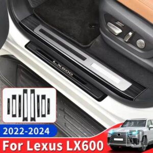 レクサス ステンレスドアシルカバー 600 LX600 LX500D 2022 2023 2024 ドアペダルカバーアップグレードアクセサリー