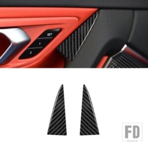 BMW Z4 G29 2019 2020 2121 2022 カーボンインテリアドアアームレスト装飾パネルステッカーフレームトリムストリップカバー