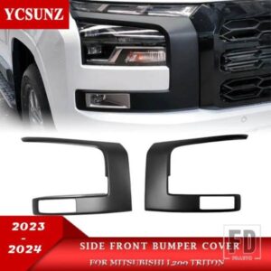 三菱 マットブラックサイドフロントバンパーカバートリム L200 2023 2024 2025 ピックアップトラック 4 ドアカーアクセサリー