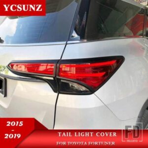 トヨタ ABS テールライトカバー フォーチュナーハイラックス SW4 2016-19 クロームブラックリアランプフードカーアクセサリー YCSUNZ
