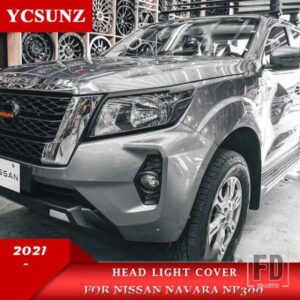 日産 ABS クロームブラックヘッドライトカバートリム ナバラ NP300 2021 アクセサリーヘッドランプ ナバラフロンティア 2021