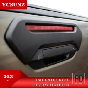 トヨタ ABS テールゲートカバーカーアクセサリー ハイラックス 2021 クロームブラックカーボンリアハンドルボウルカバー 2021 4X4