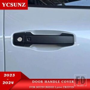 三菱 マットブラックドアハンドルカバートリム L200 トライトン 2023 2024 ピックアップトラックカーアクセサリー